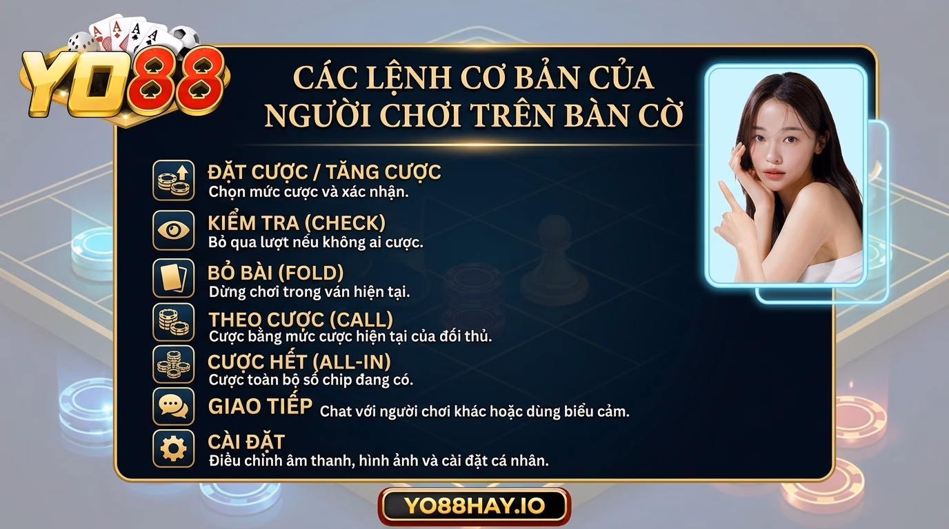yo88 lenh cua nguoi choi tren ban co